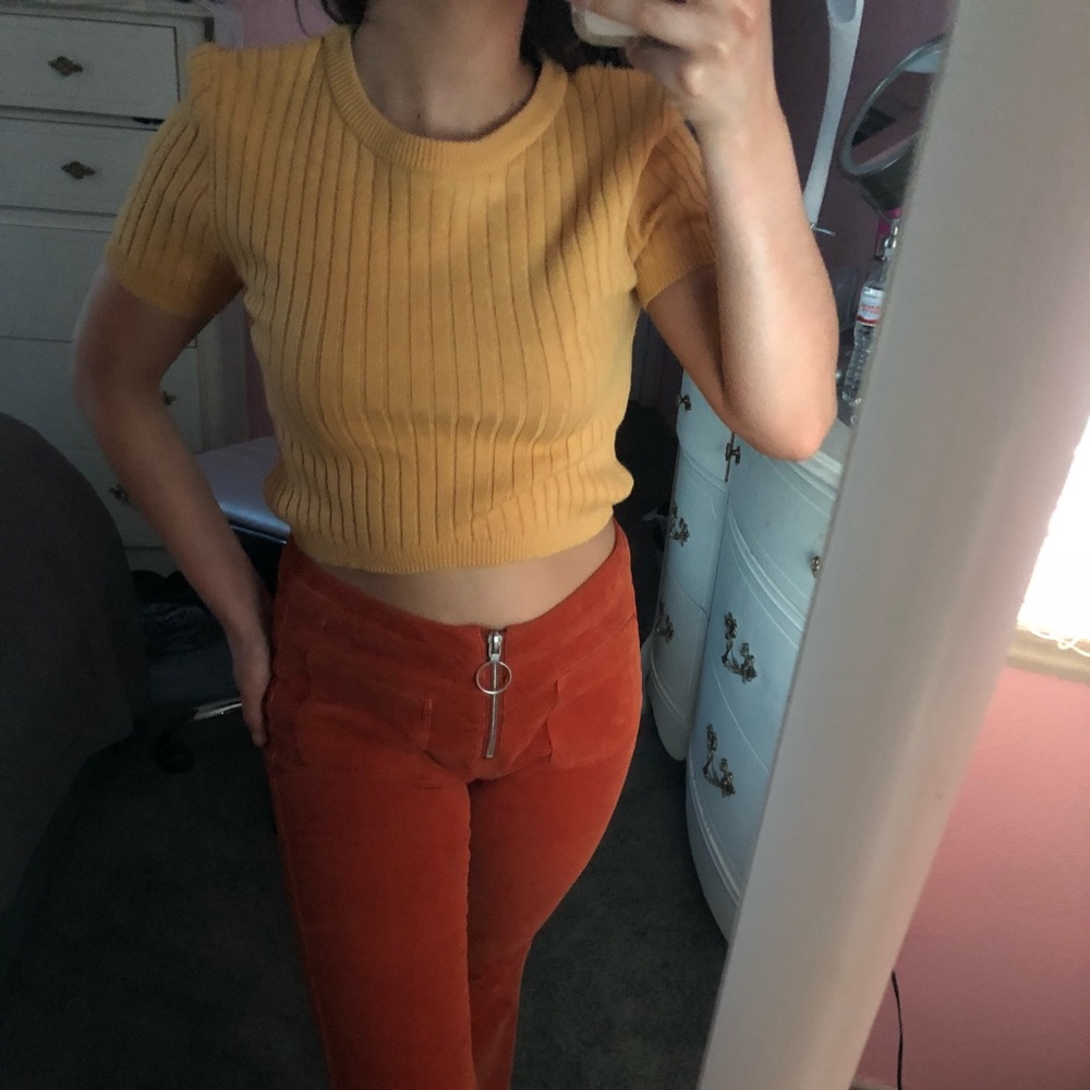 yellow crop top